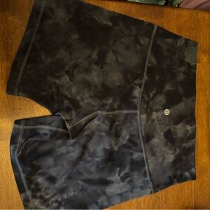 Lululemon Athletica Black Tie-Dye Bike Shorts